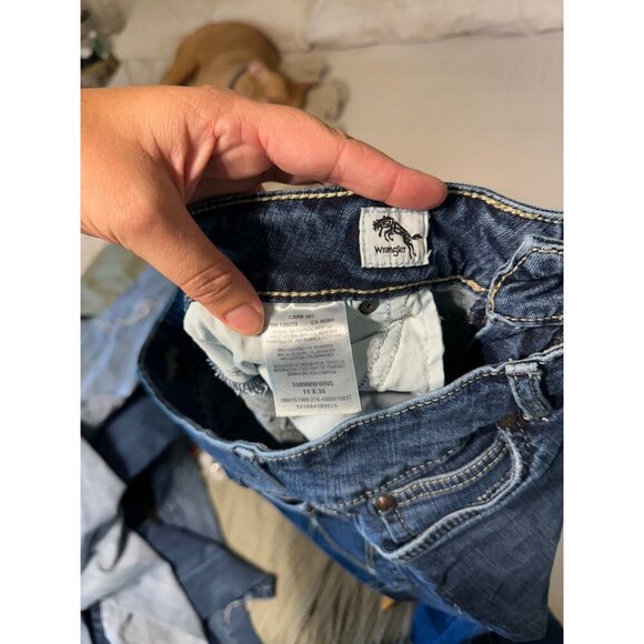 Wrangler Slight Flare Flattering Casual Blue Jeans - Picture 9 of 10